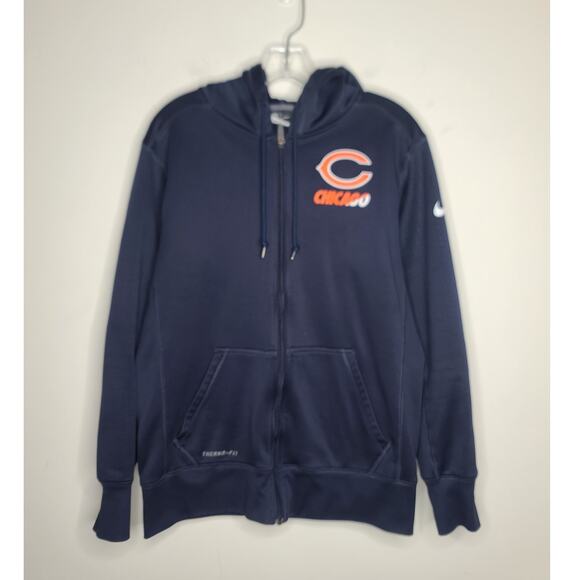 Nike NFL Chicago Bears navy blue full zip hoodie sweatshirt - medium - Picture 1 of 6